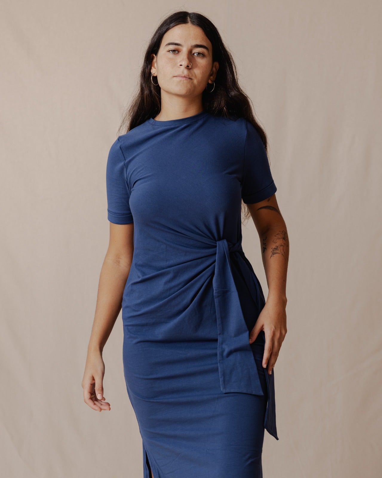 Abito in cotone blu,