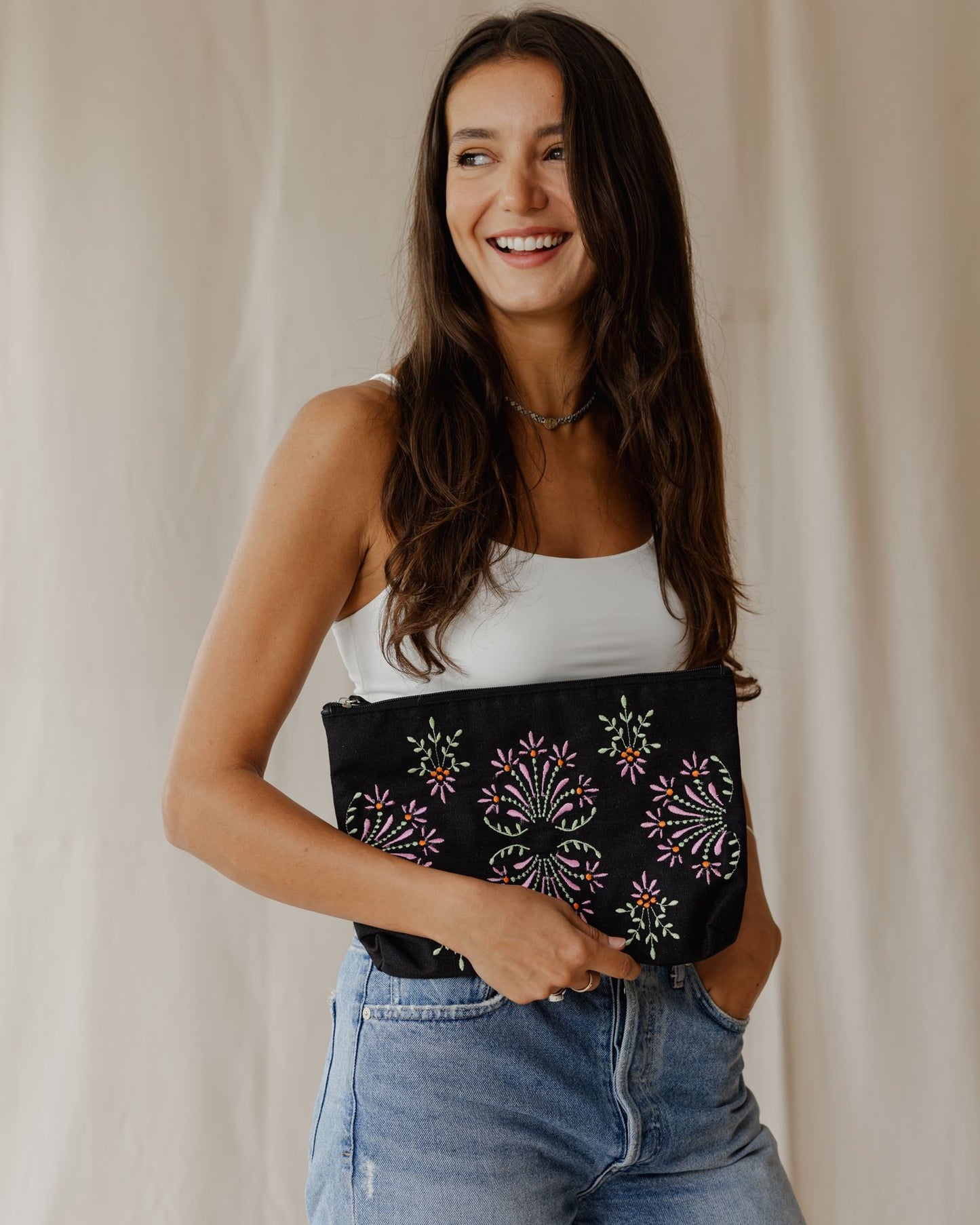 Borsa ricamata Petal Pop