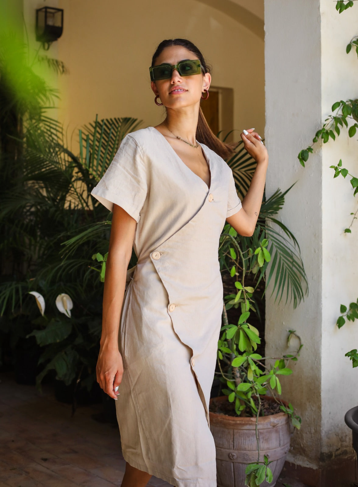 Abito in lino Resort Beige