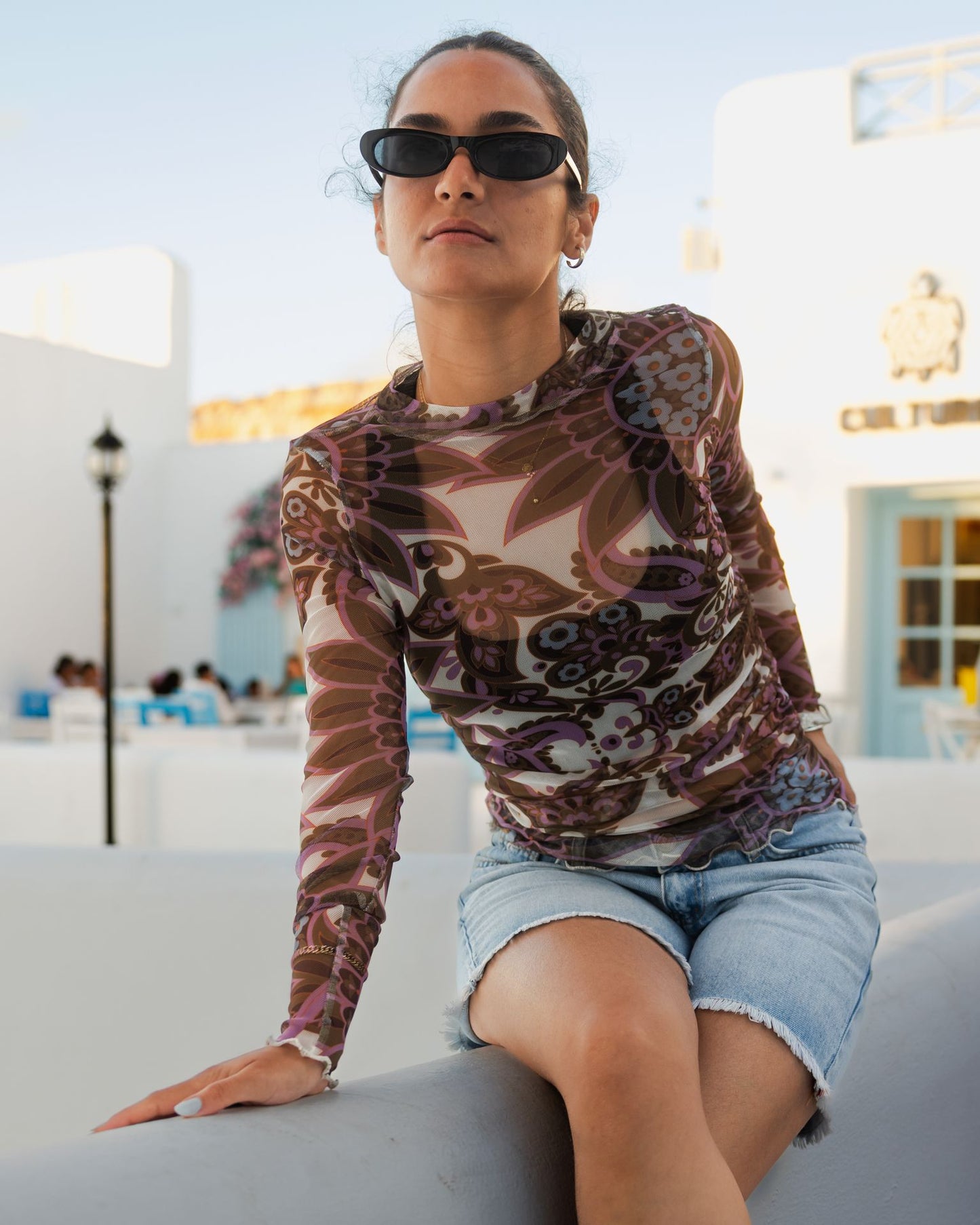 Boho Mesh Top in Brown