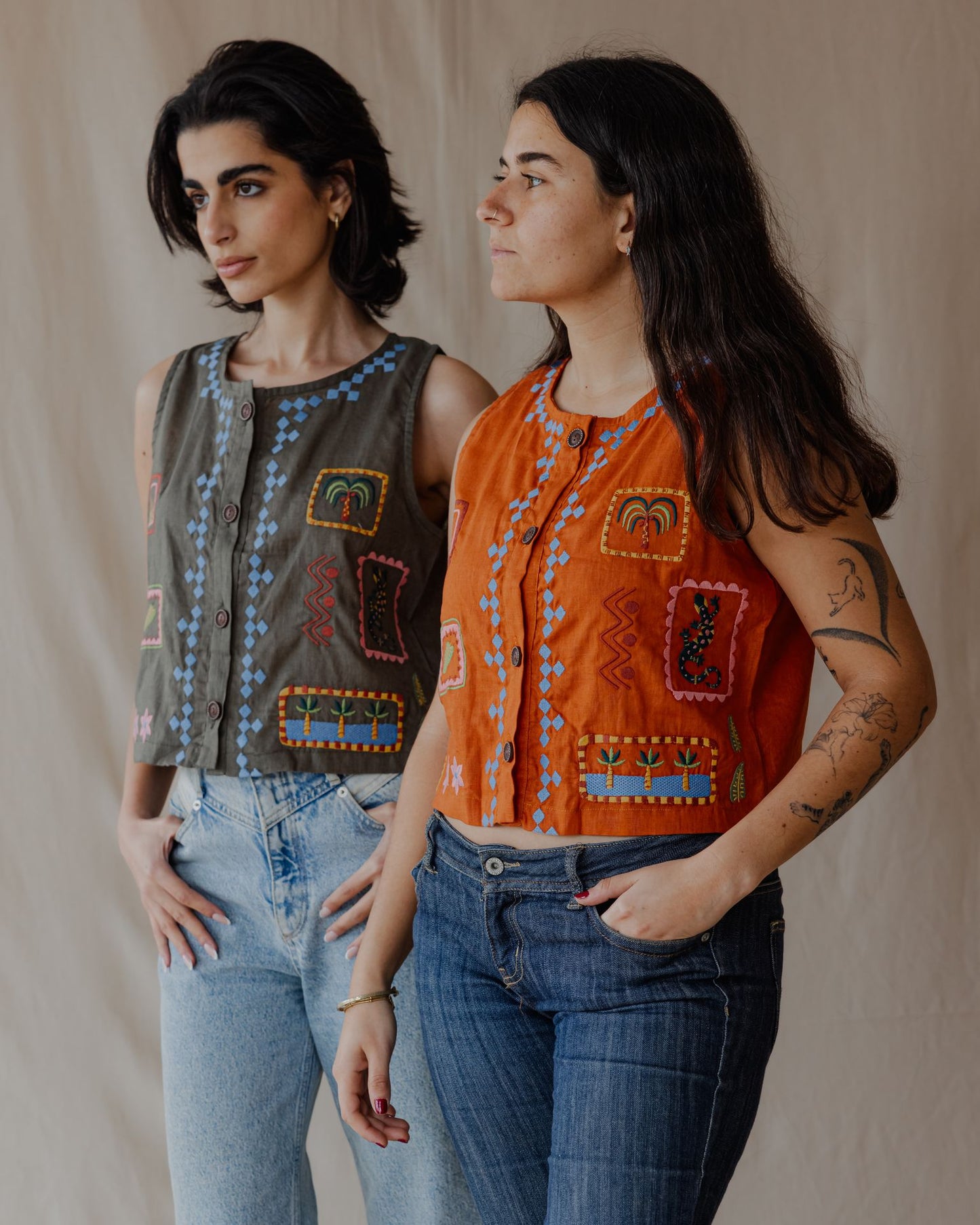 Gilet Tropical Threads Oliva