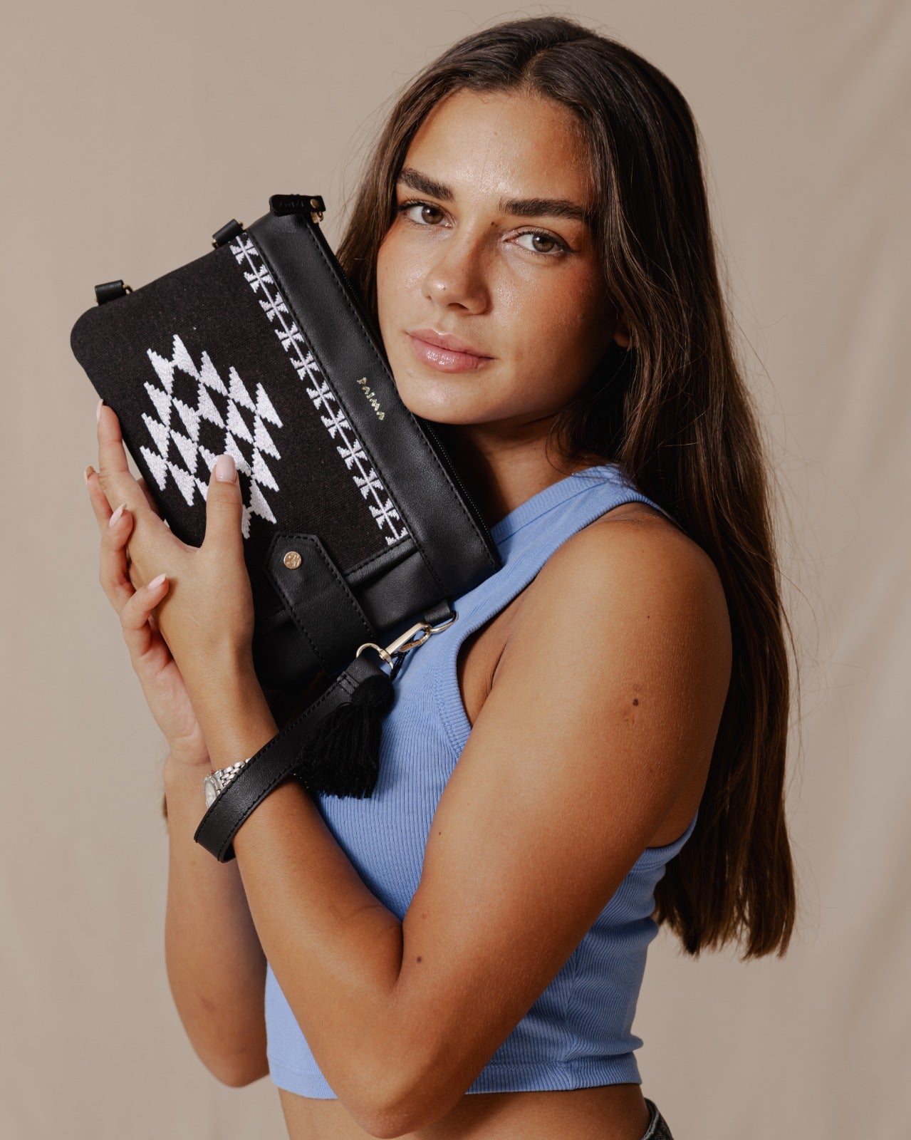 Tribal Tapestry Purse In Black