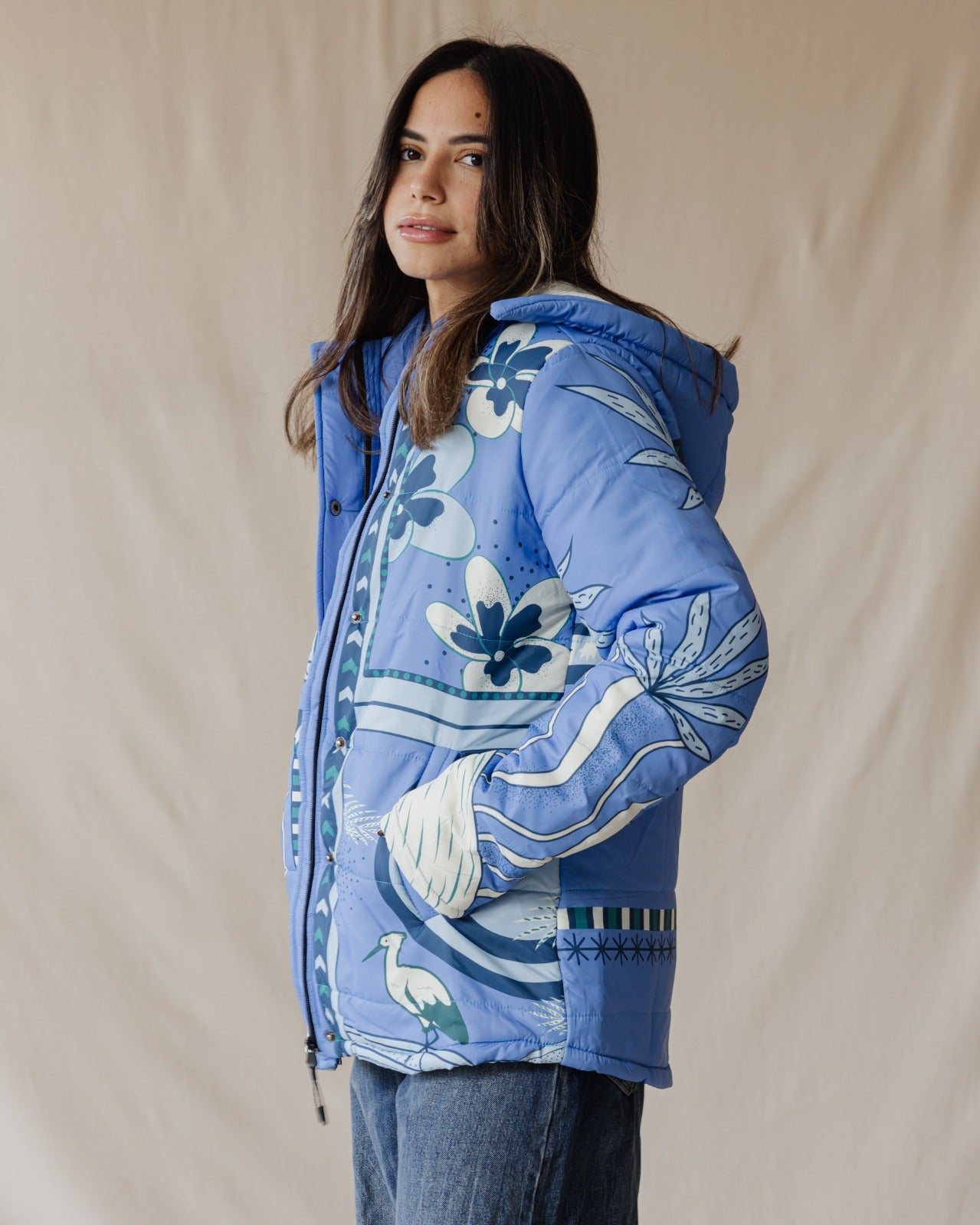 Cairo Breeze Quilted Jacket In Blue