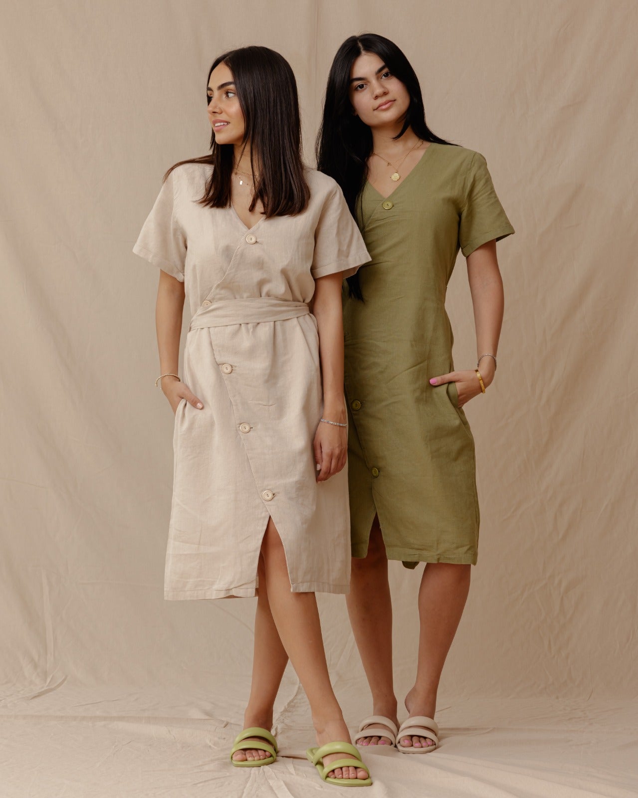 Abito in lino Resort Beige