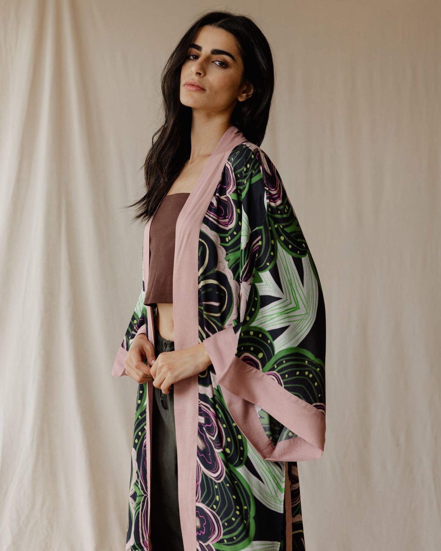 Kimono Emerald Bloom