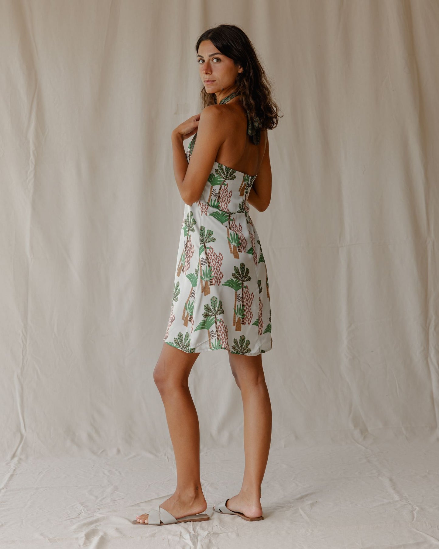 Vestido de satén Desert Palms