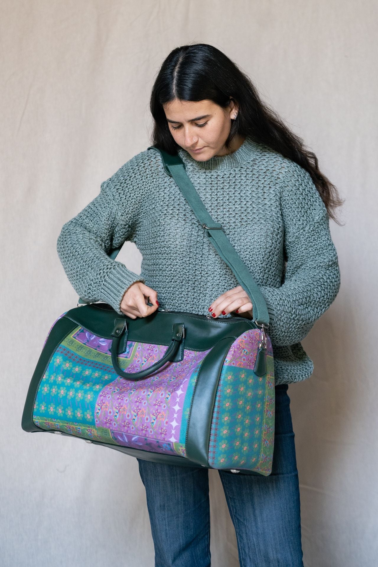 Borsa da viaggio con fiori di lavanda