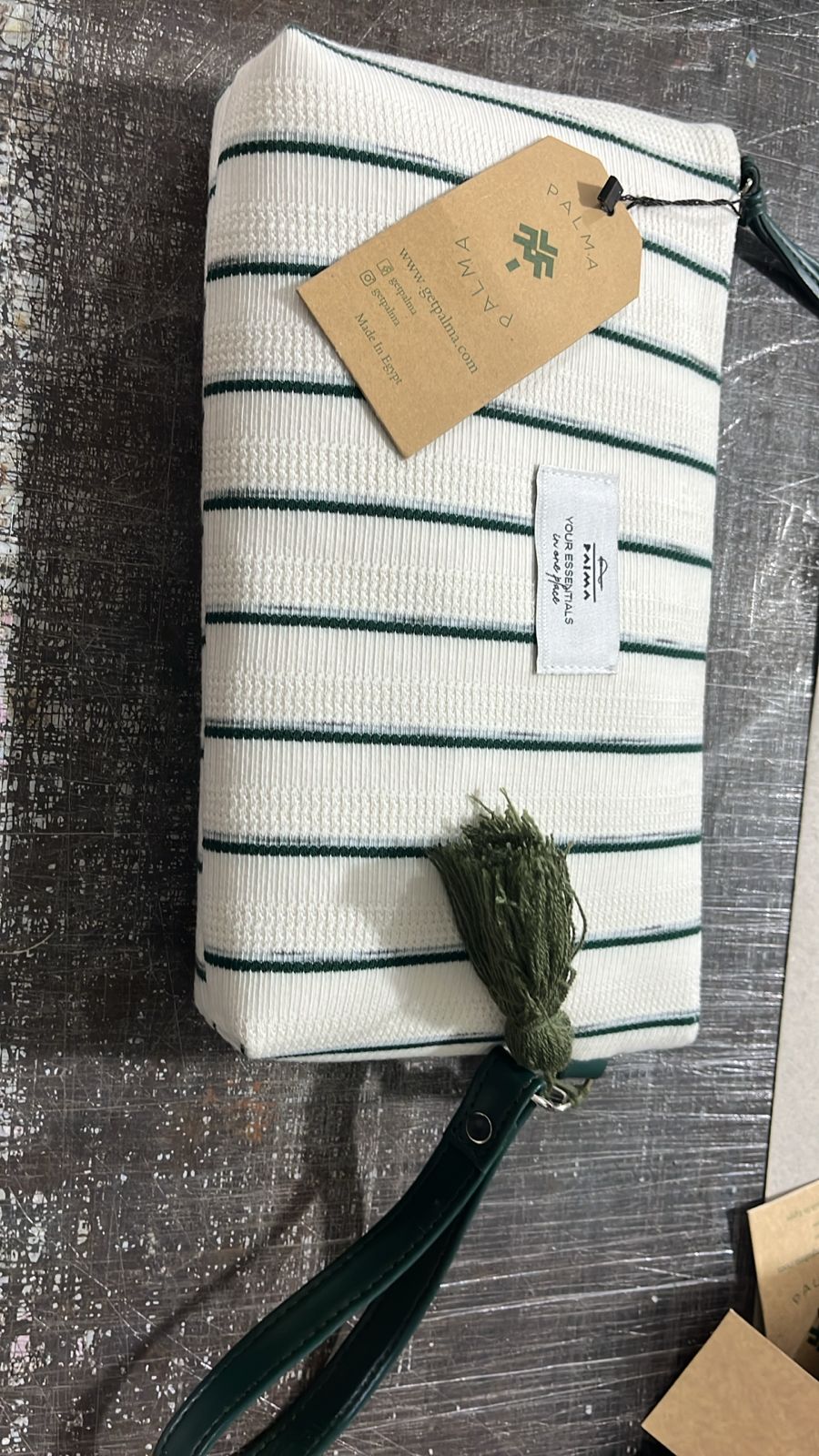 White Striped Clutch