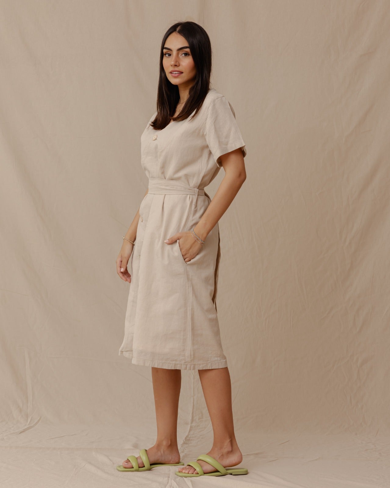 Abito in lino Resort Beige