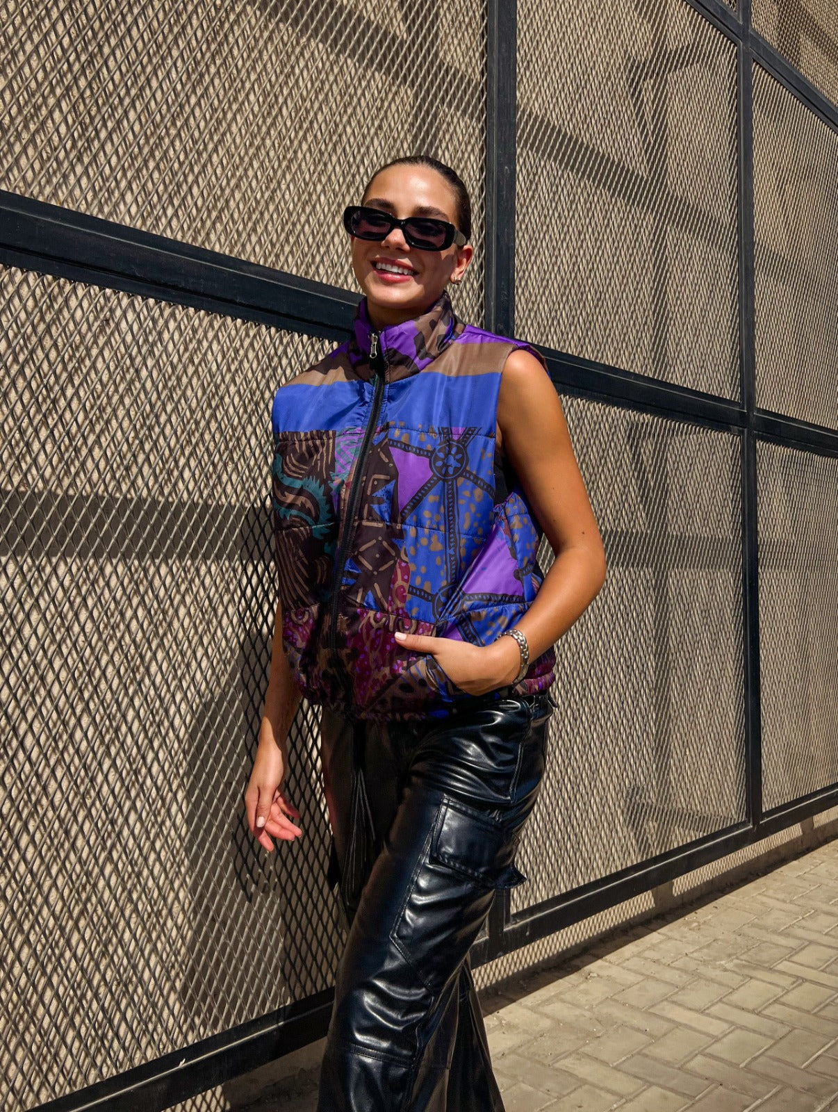 Gilet impermeabile multicolore in coccodrillo