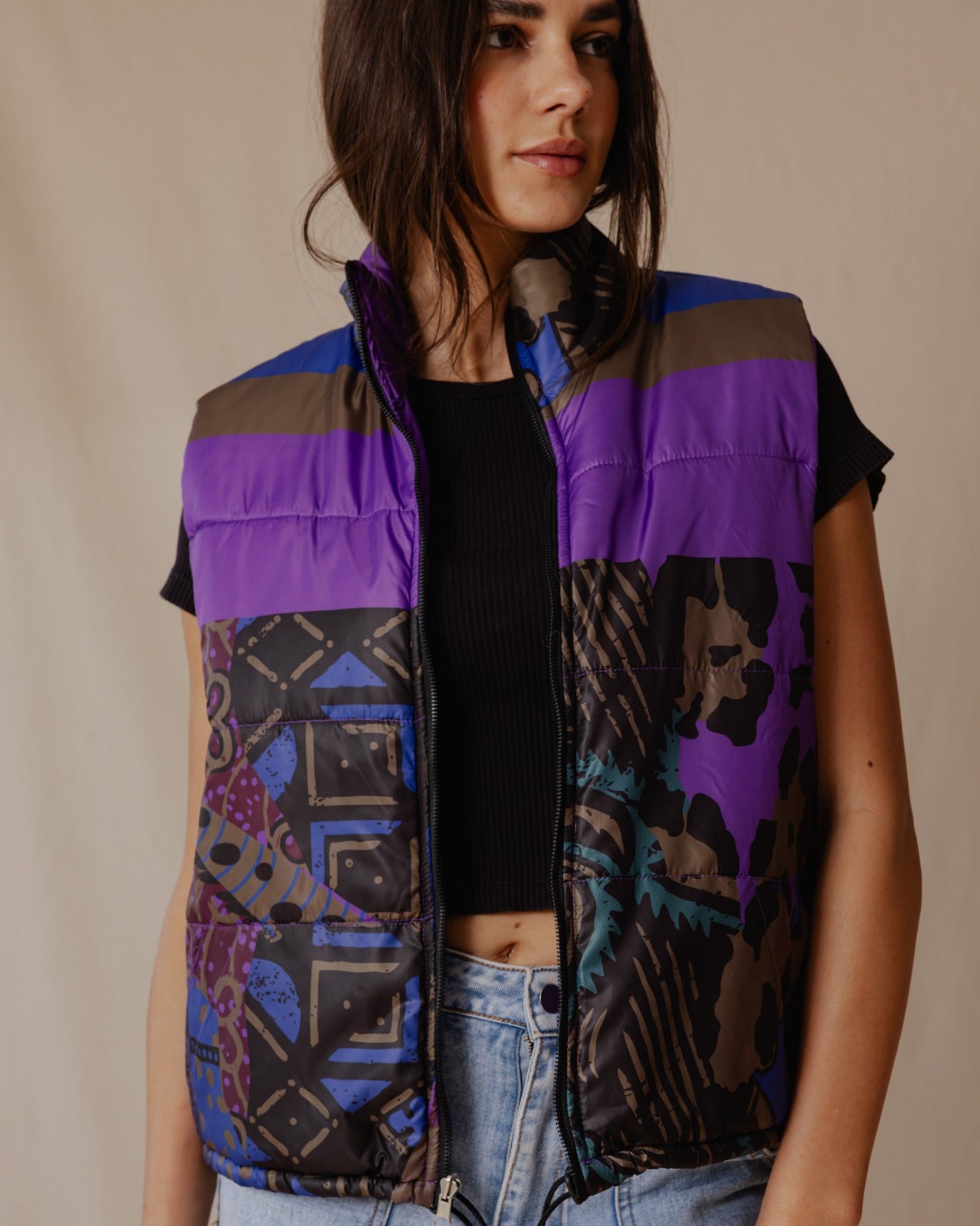 Gilet impermeabile multicolore in coccodrillo