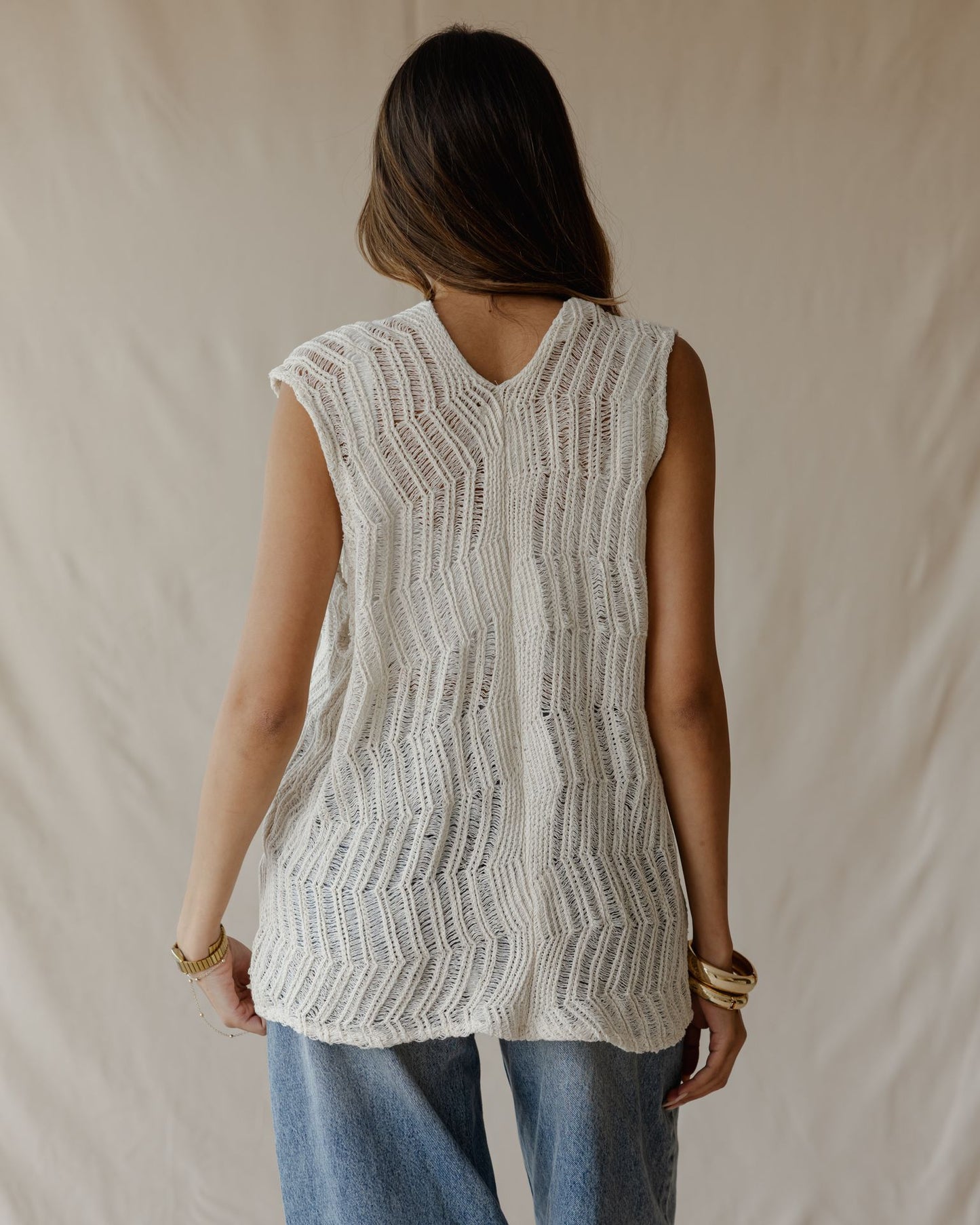 Waveline Vest Off-White