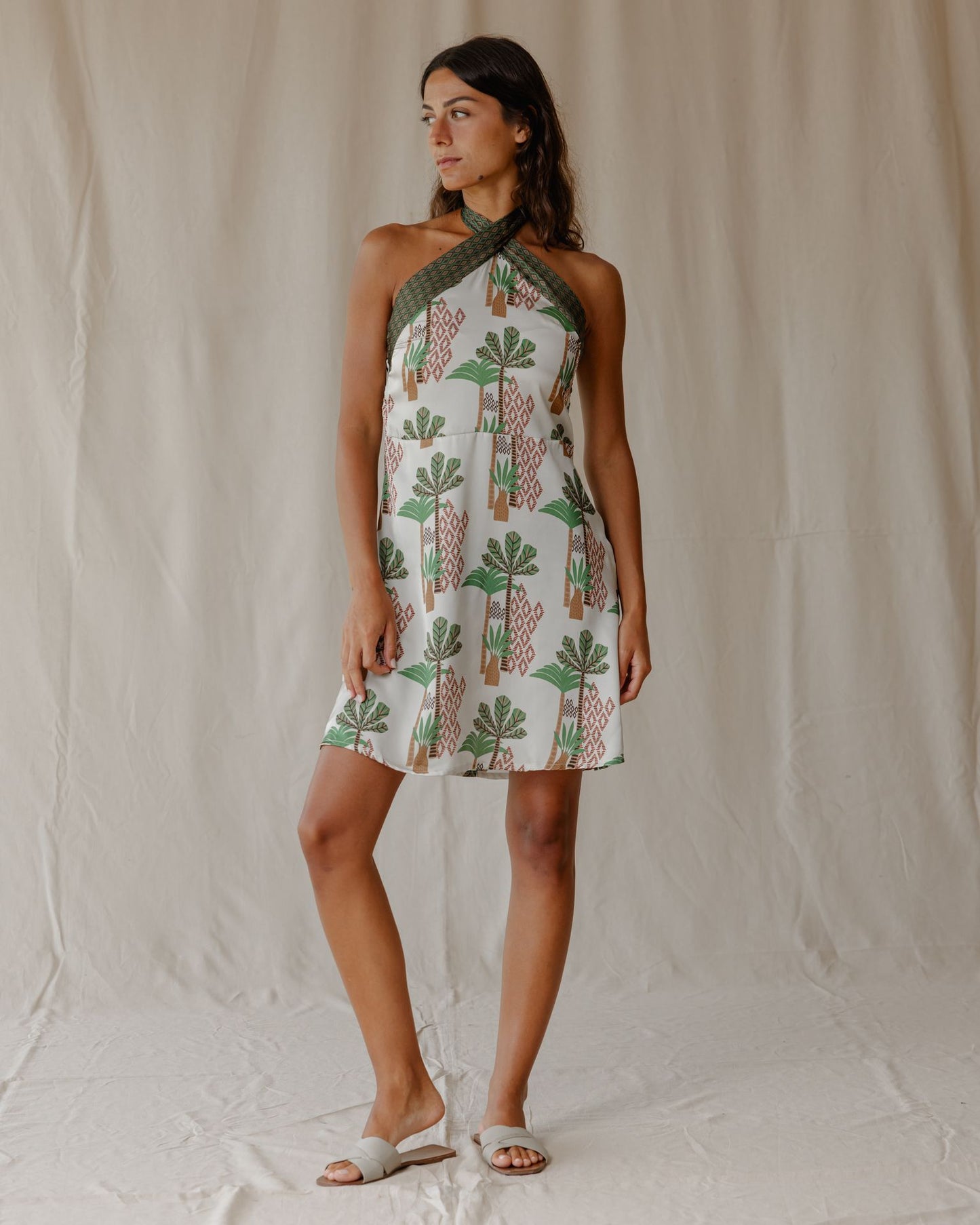 Vestido de satén Desert Palms