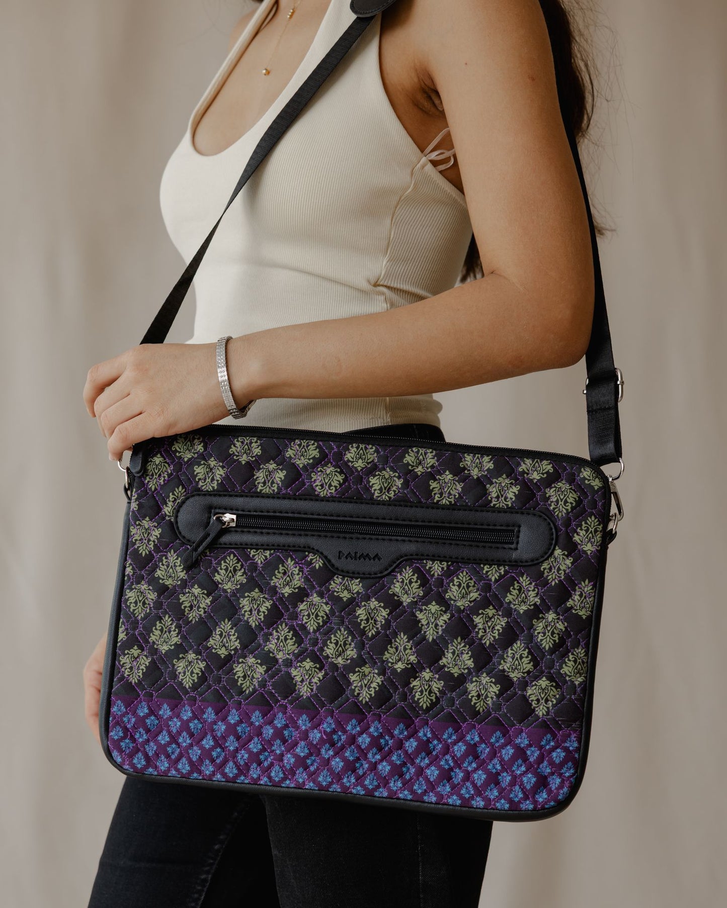 Baroque Quilted Sleeve Black X Purple