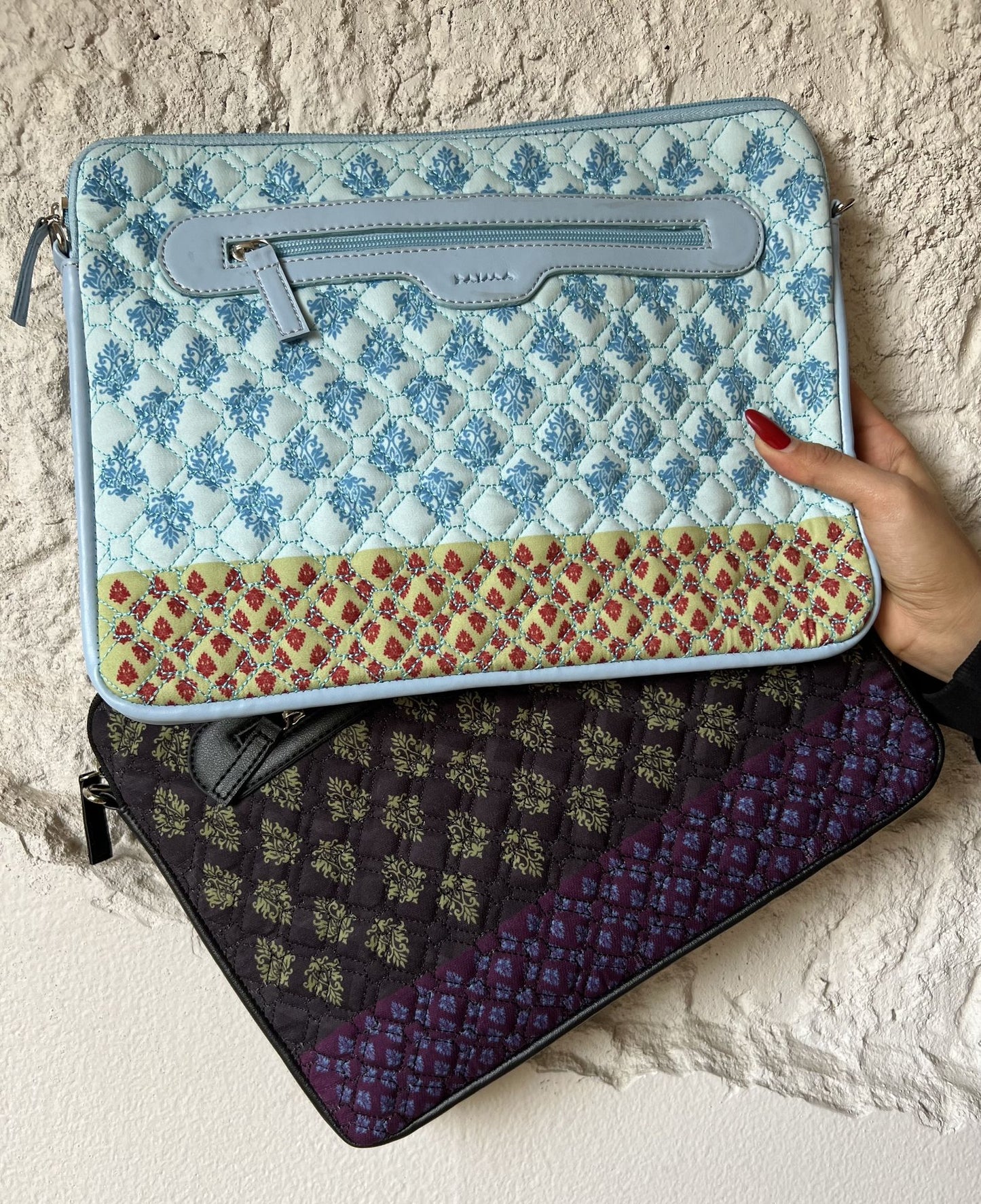 Baroque Quilted Sleeve Blue X Green