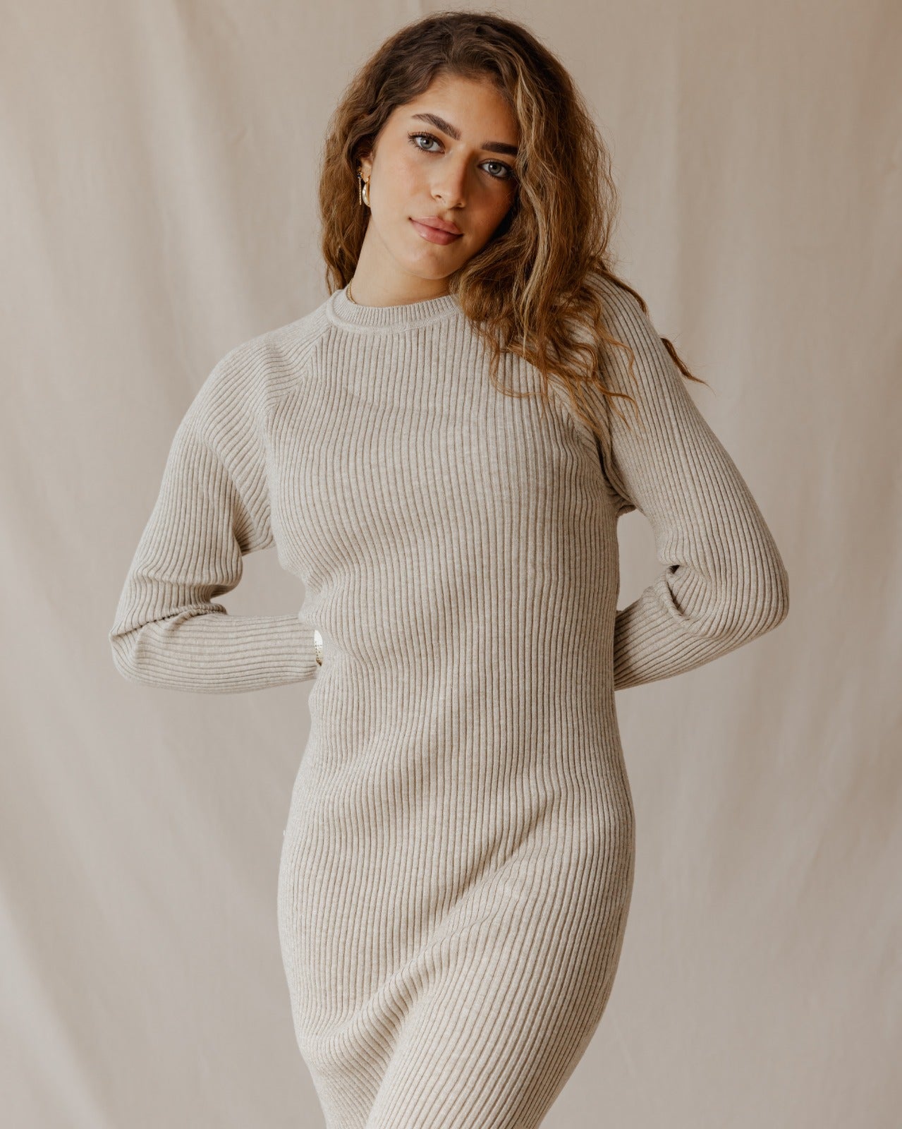Abito lavorato a maglia Daring Beige
