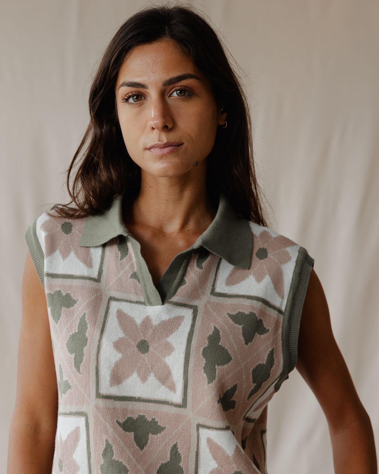 Dusty Rose Mosaic Vest