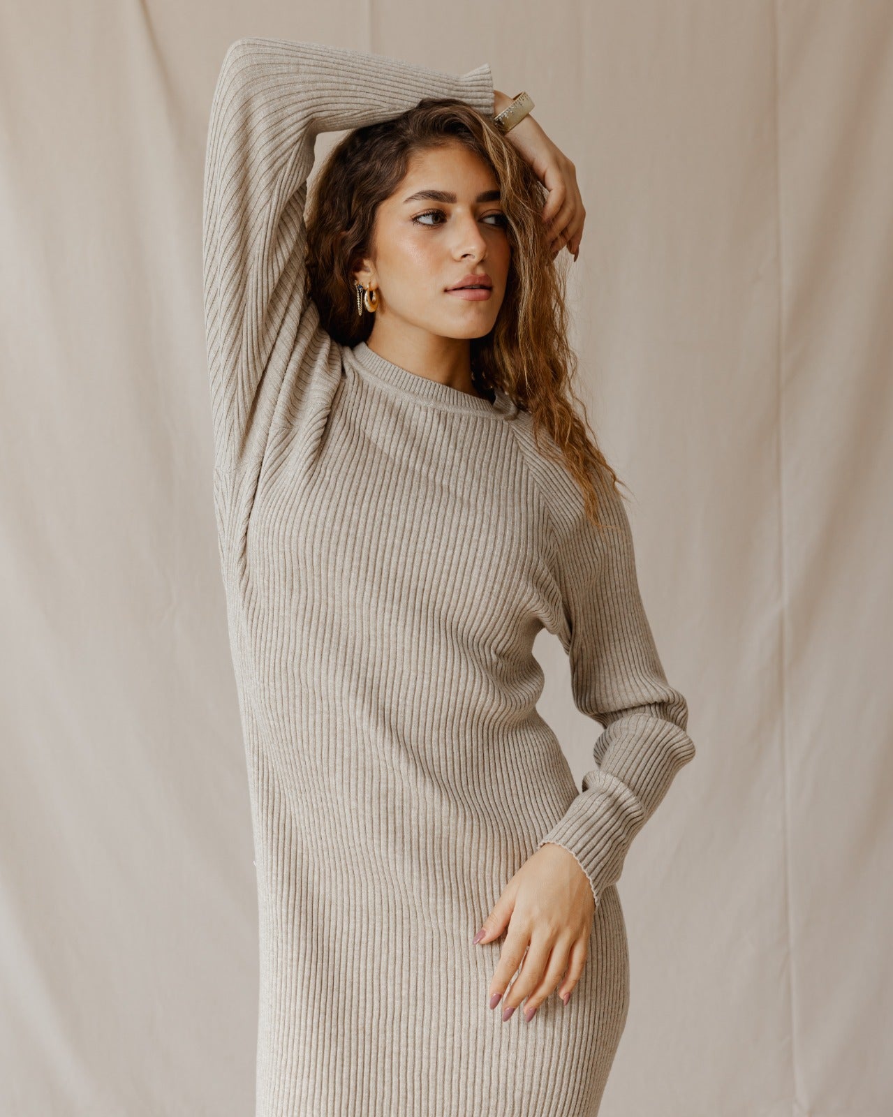 Abito lavorato a maglia Daring Beige