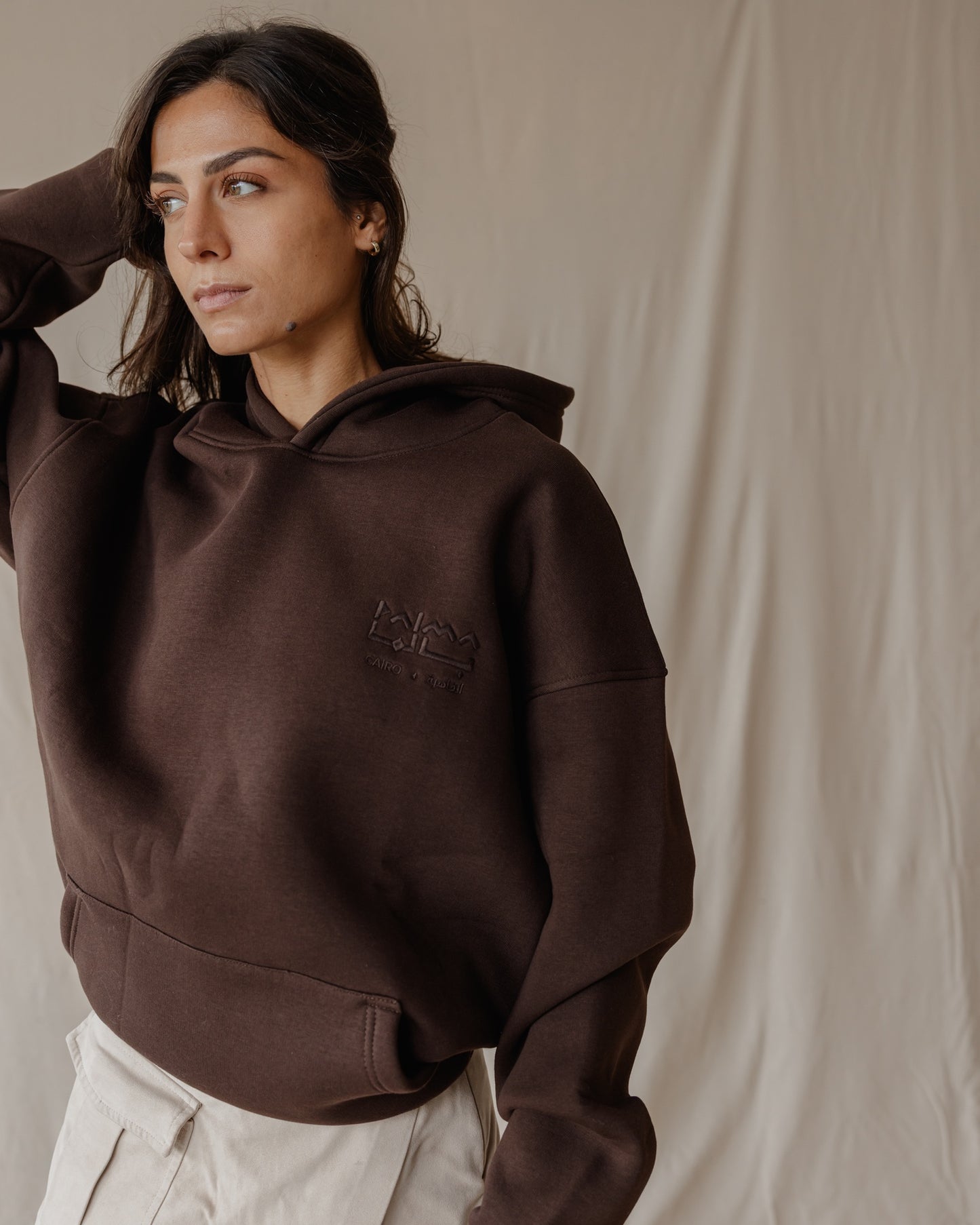 Sudadera con Capucha Palma Marrón