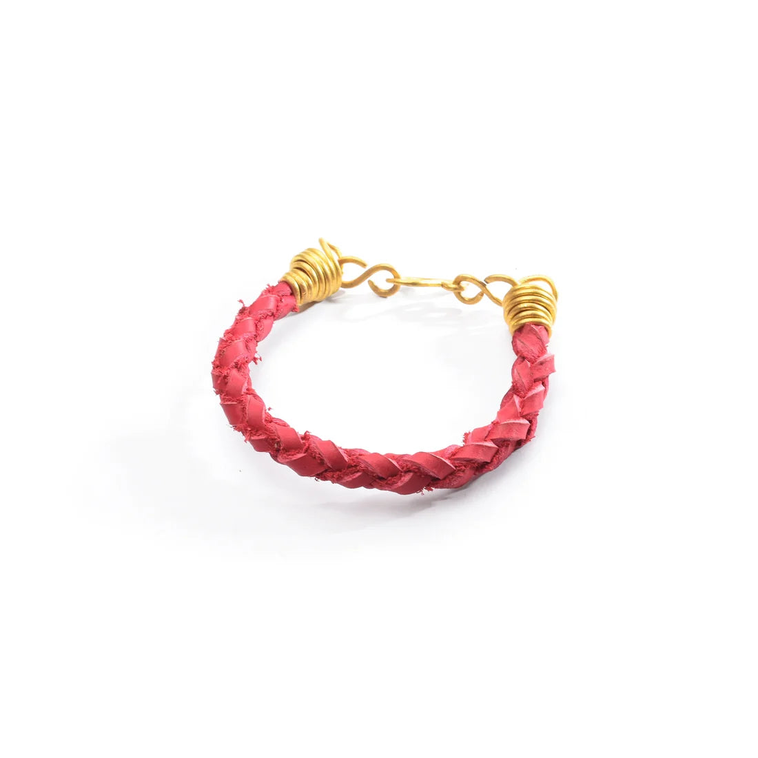 Red Natural Leather Bracelet