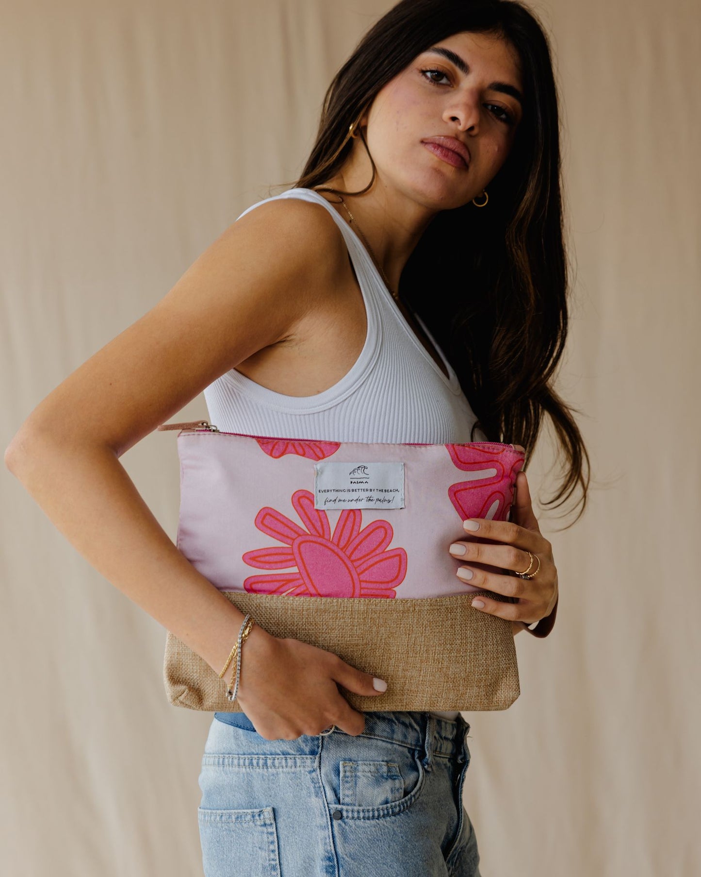 Borsa da spiaggia Pink Palms