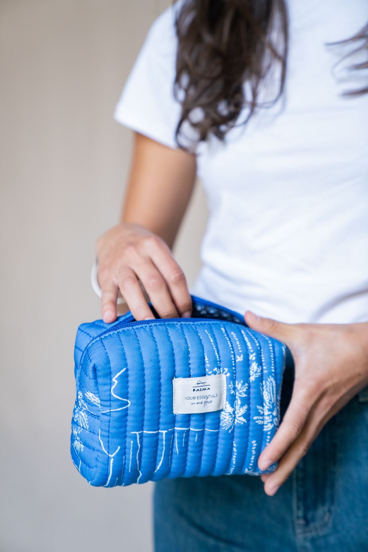 White Palms Makeup Bag