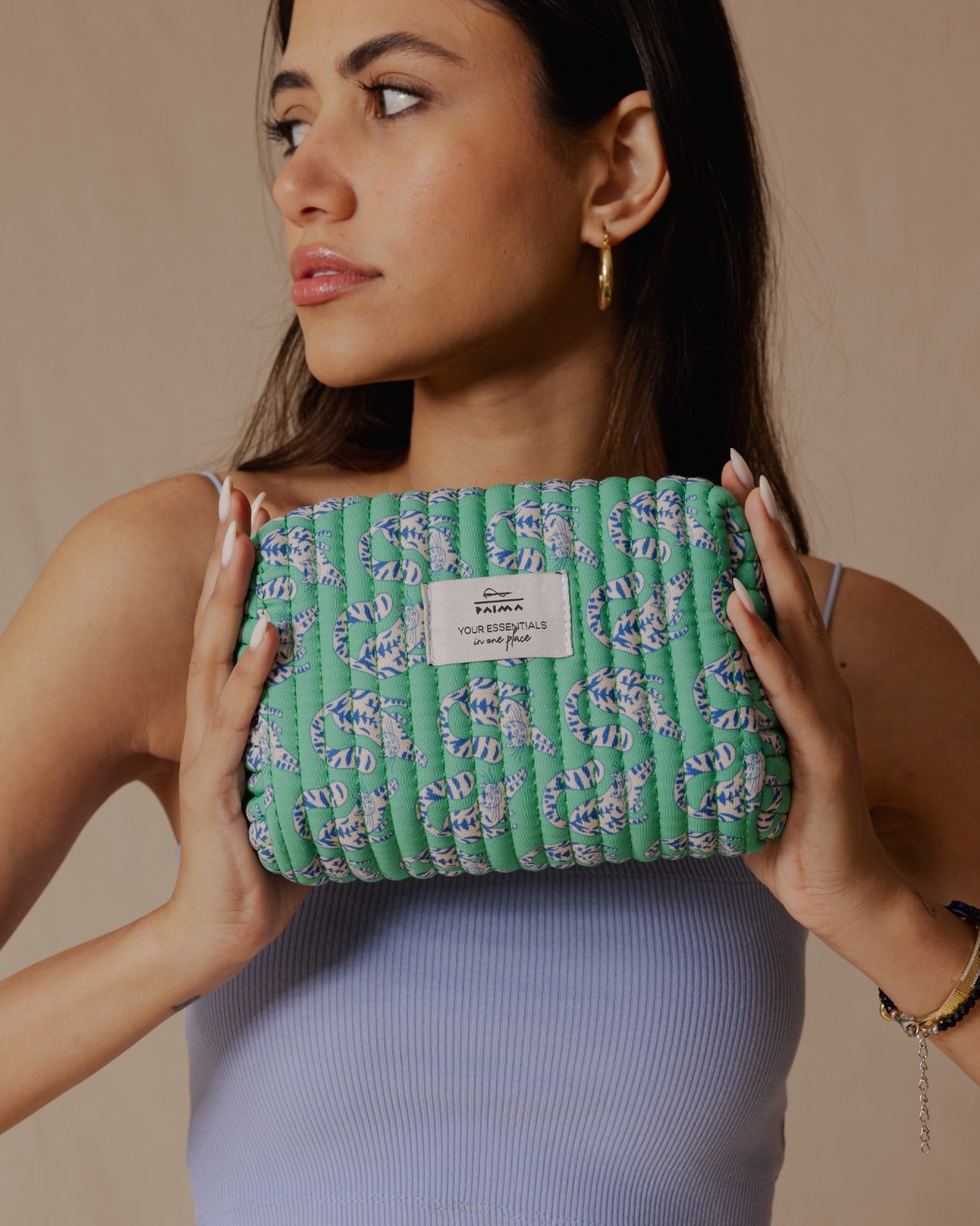 Bolsa de maquillaje elástica con diseño de gato