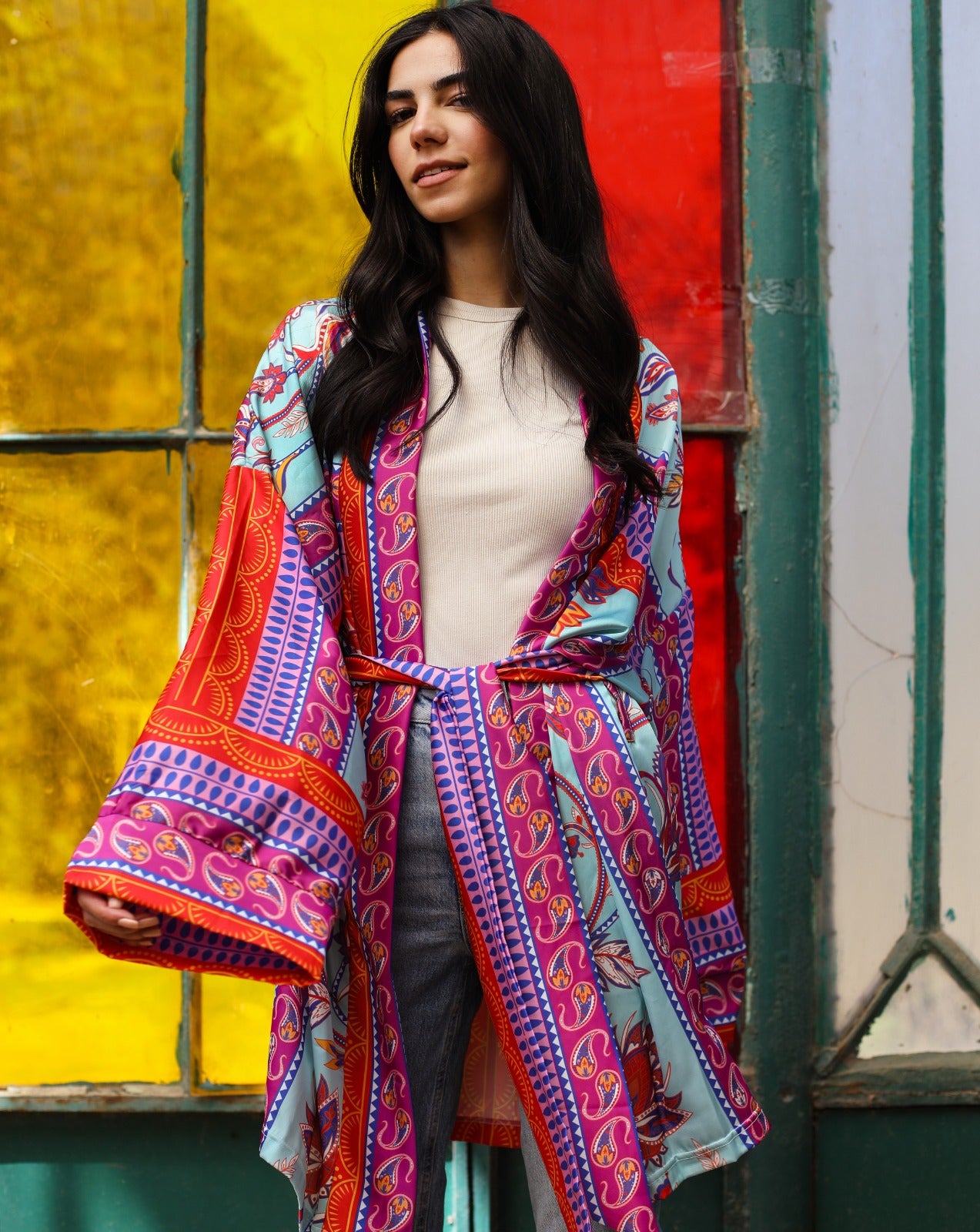 Kimono Pinnata en azul cielo