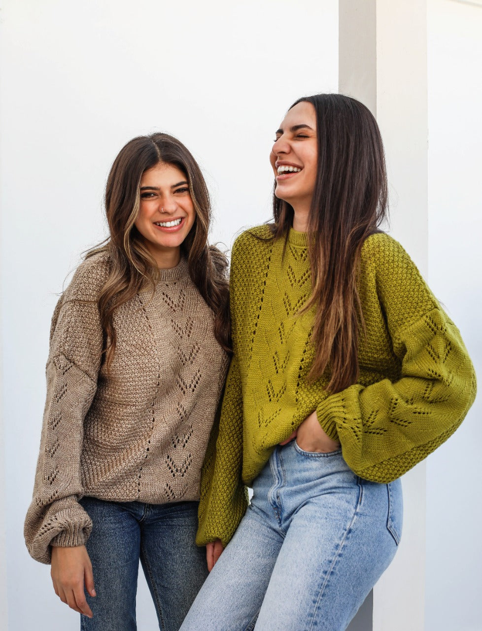 Pointelle Knit Sweater Cafe