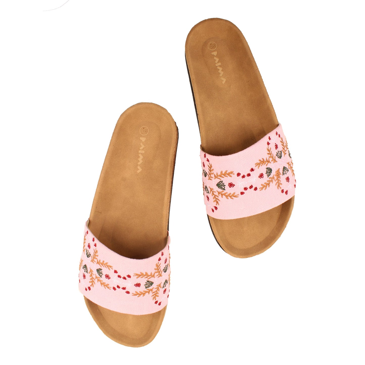 Sandalias rosas con doble estampado floral