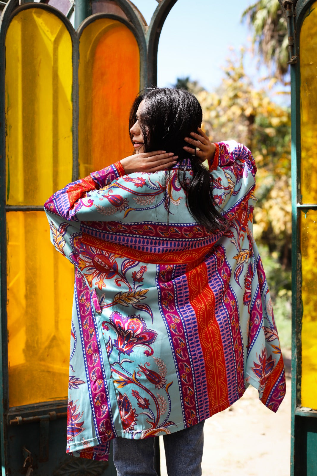 Kimono Pinnata en azul cielo