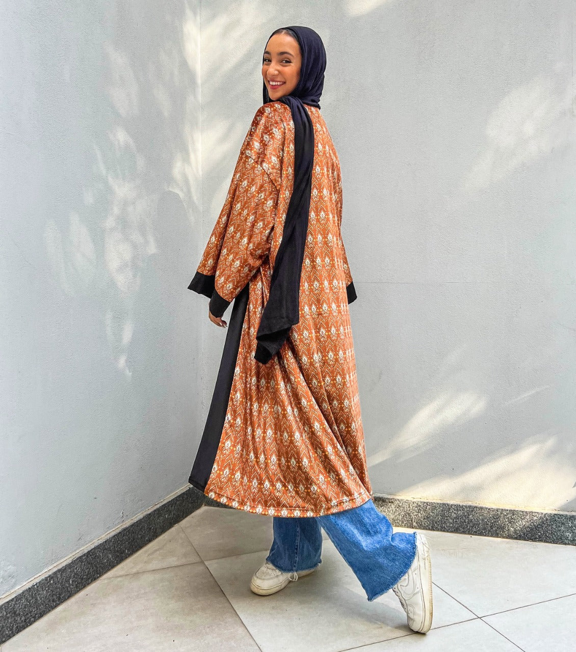 Kimono Havane con estampado de terciopelo