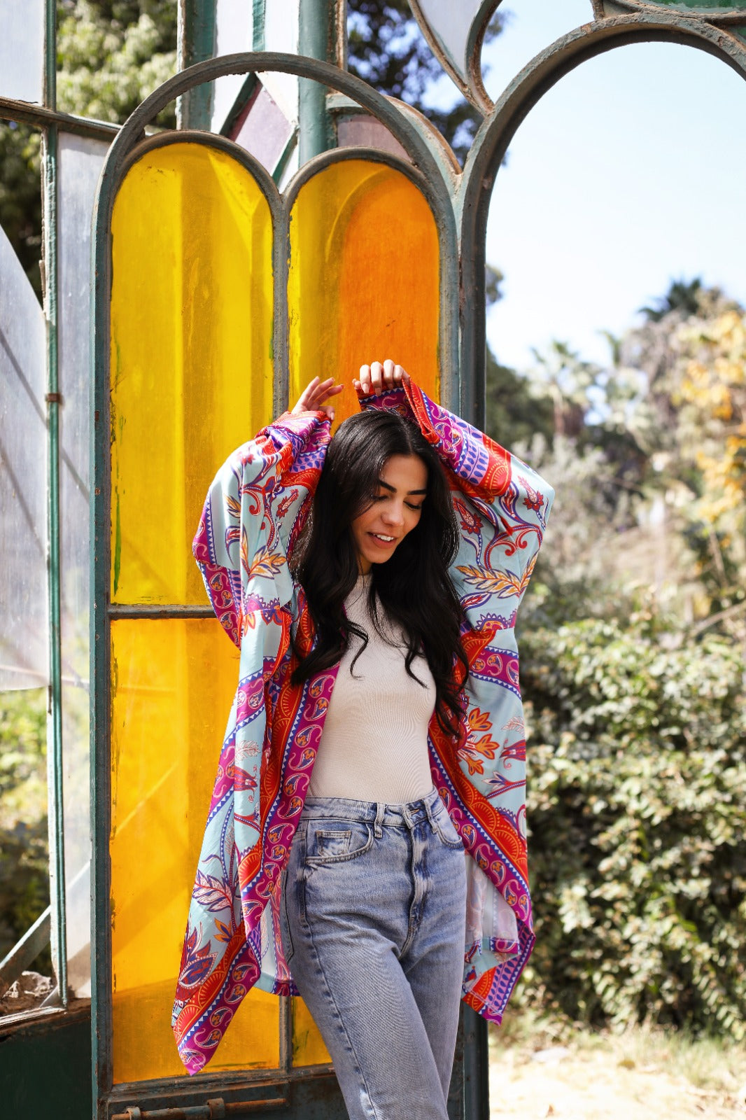 Kimono Pinnata en azul cielo