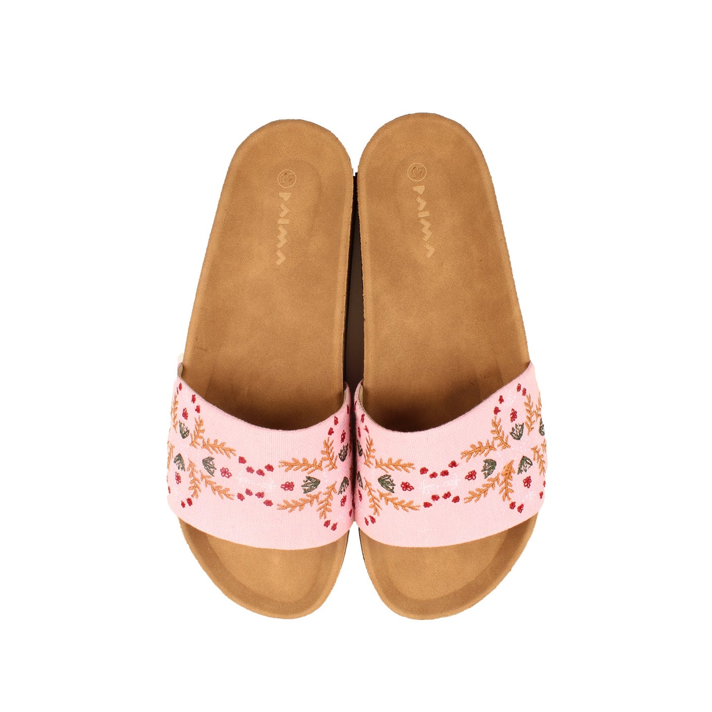 Sandalias rosas con doble estampado floral