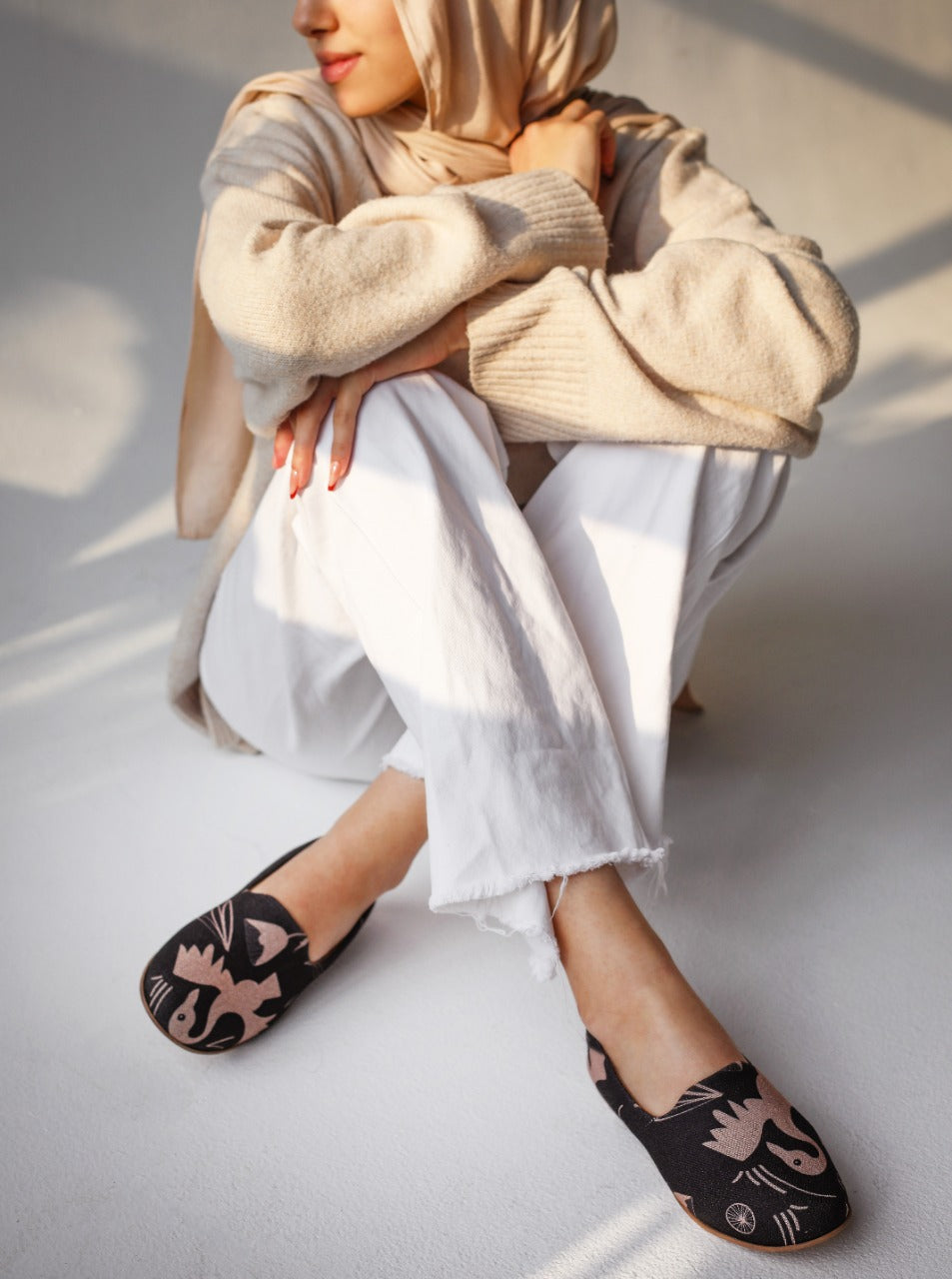 Espadrillas Tribal Birds rosa baby e nero