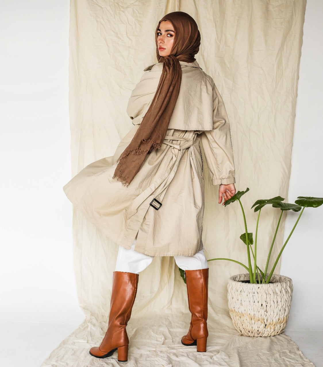 Knee High Leather Boots Havane