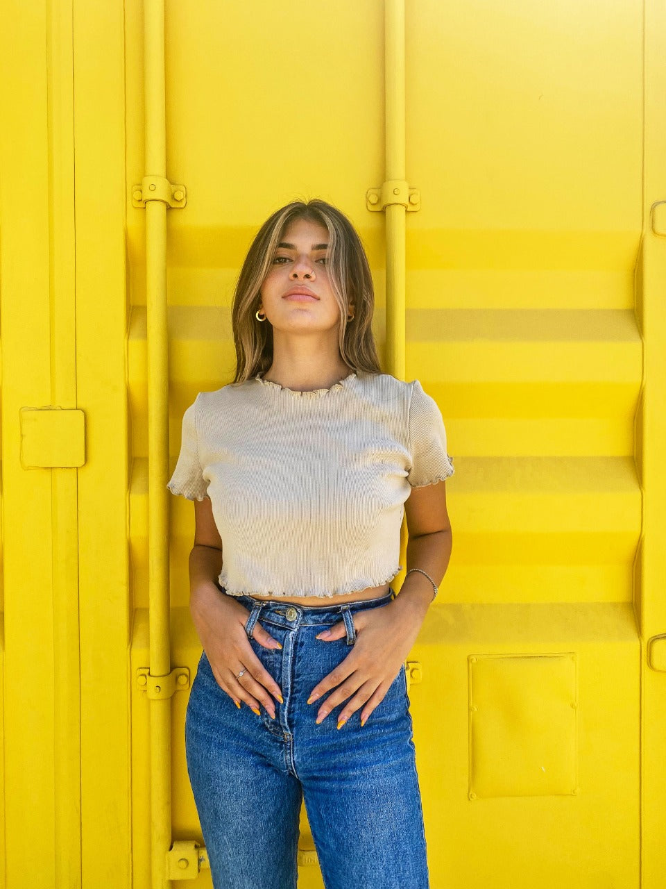 Crop Top Beige para Todos los Días
