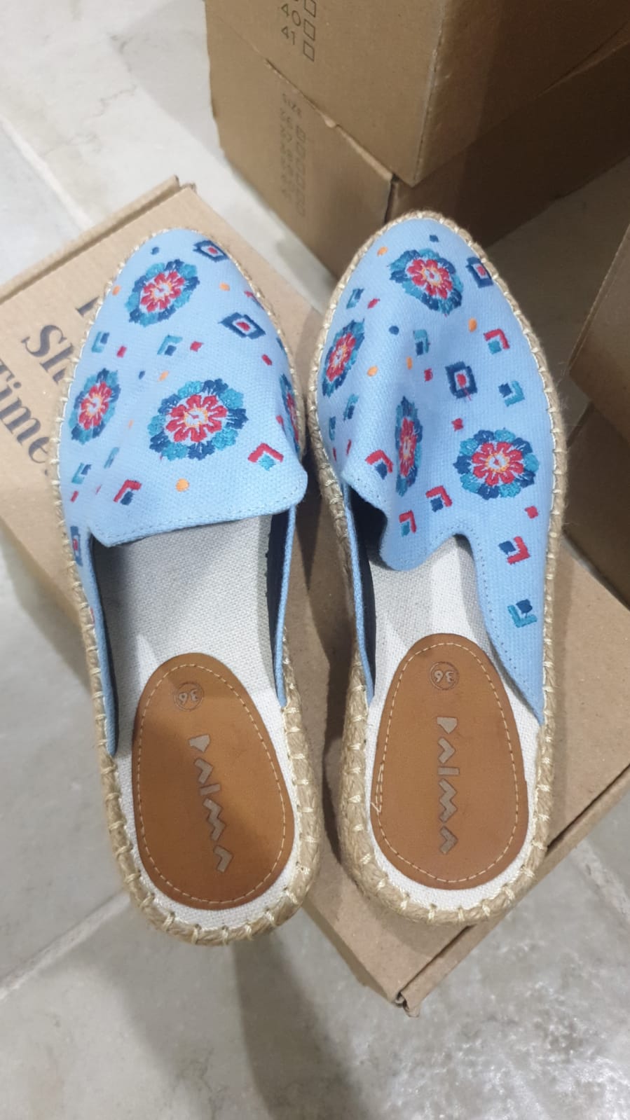 Floral Mules Baby Blue