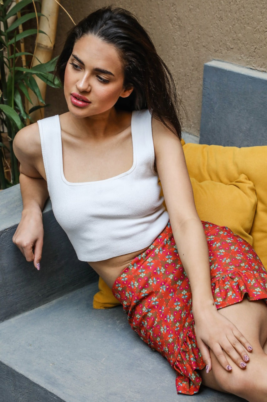 Ophelia Mini Skirt Red