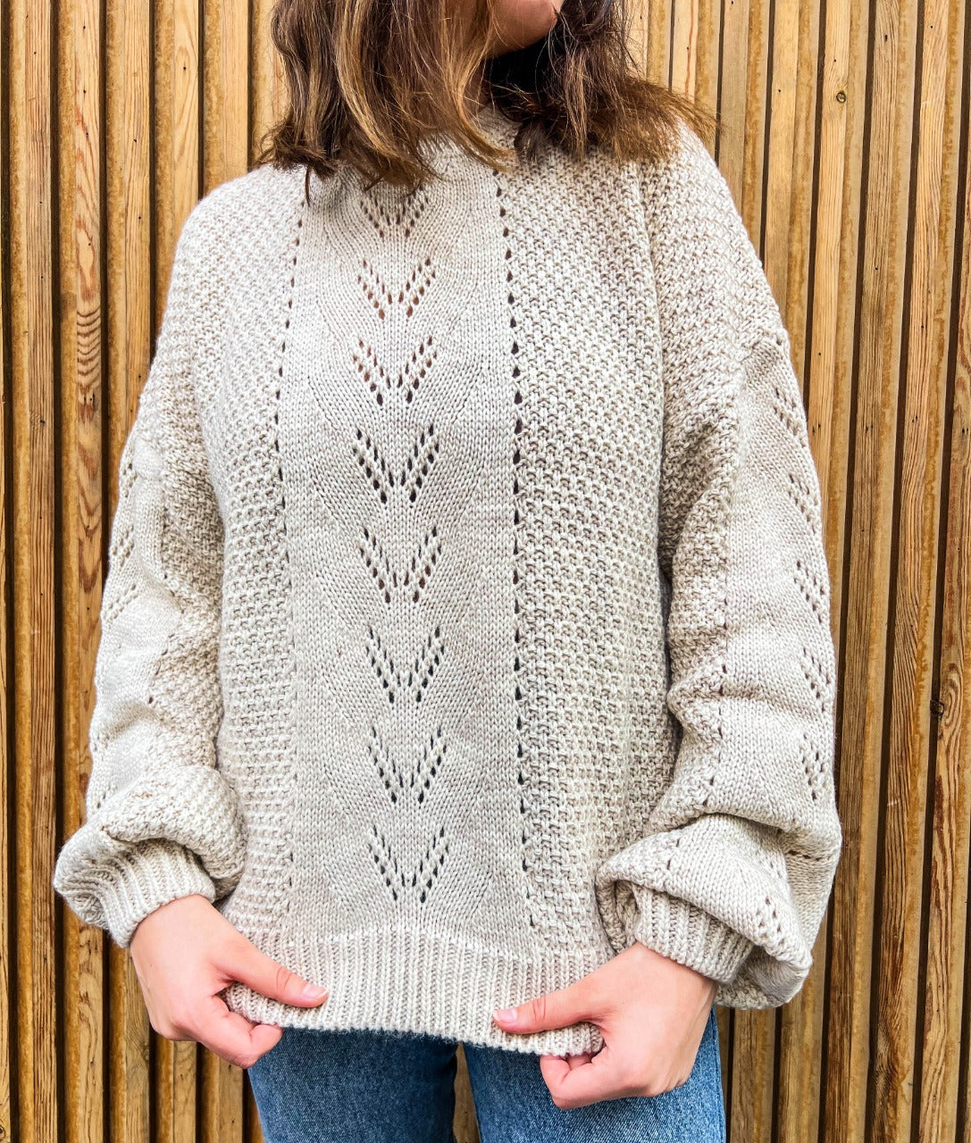 Jersey Punto Pointelle Beige