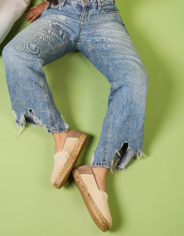 Angled Espadrilles Beige X Cafe