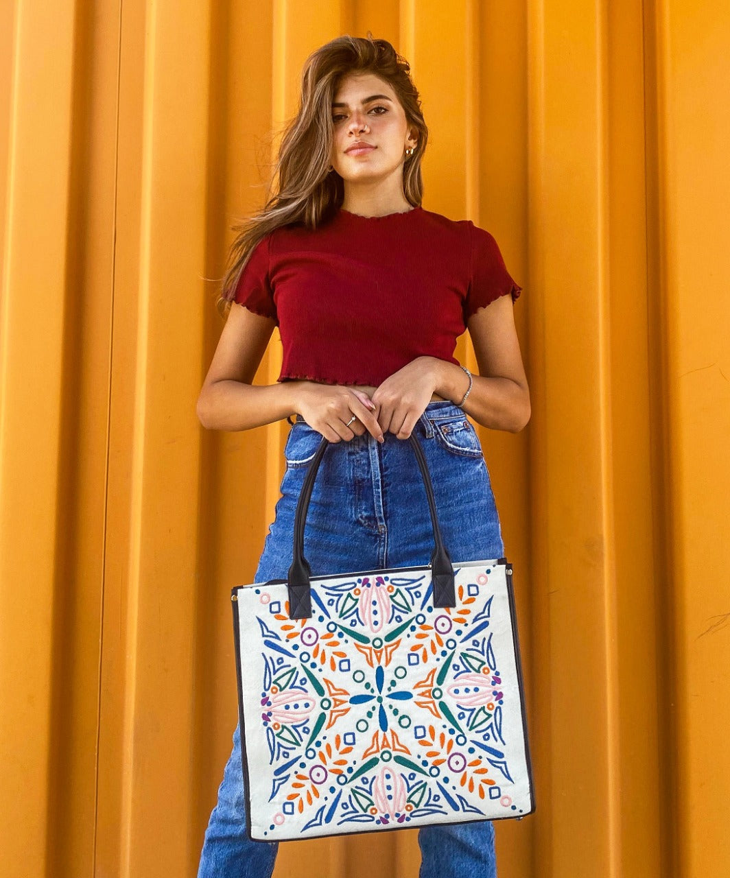 Crop Top de diario burdeos