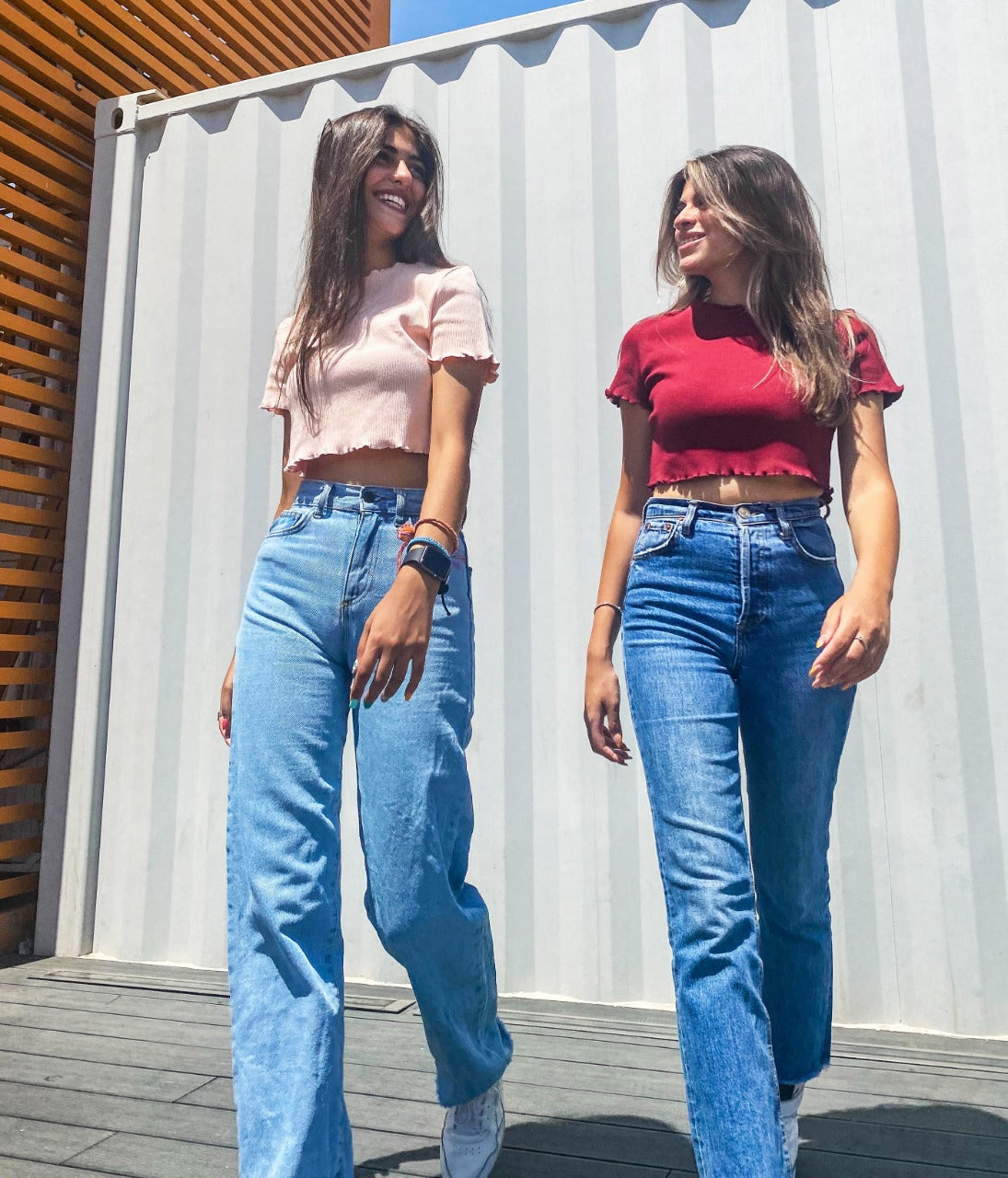 Crop Top de diario burdeos