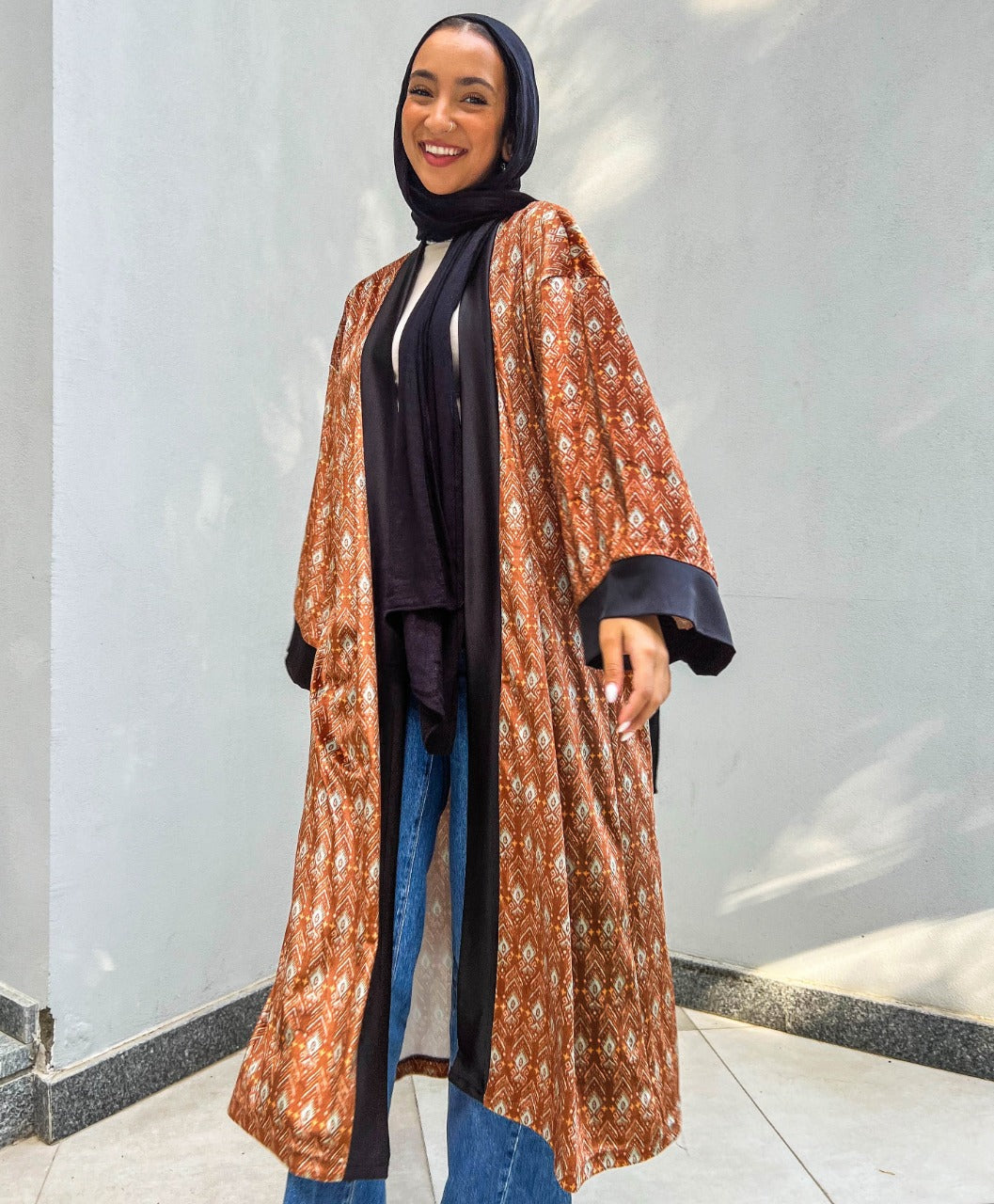 Kimono Havane con estampado de terciopelo