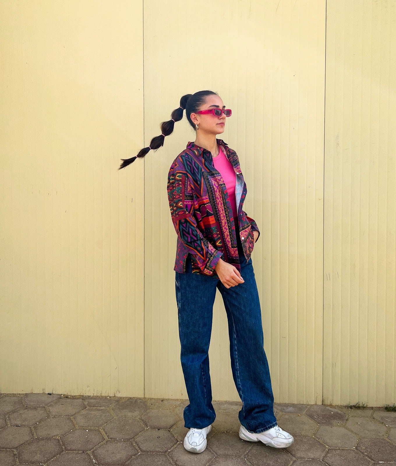 Chemise à motif cachemire violette