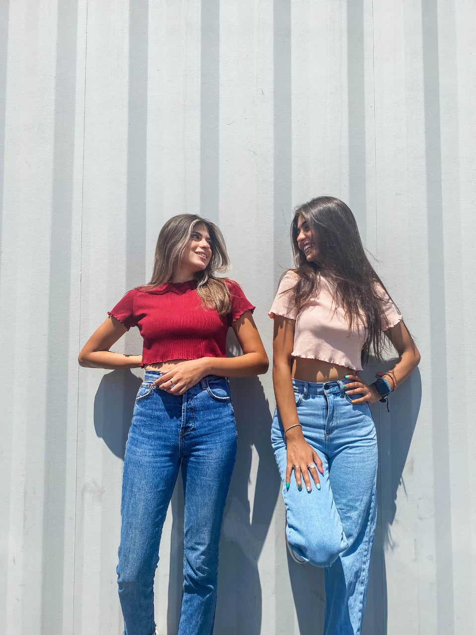Crop Top de diario burdeos