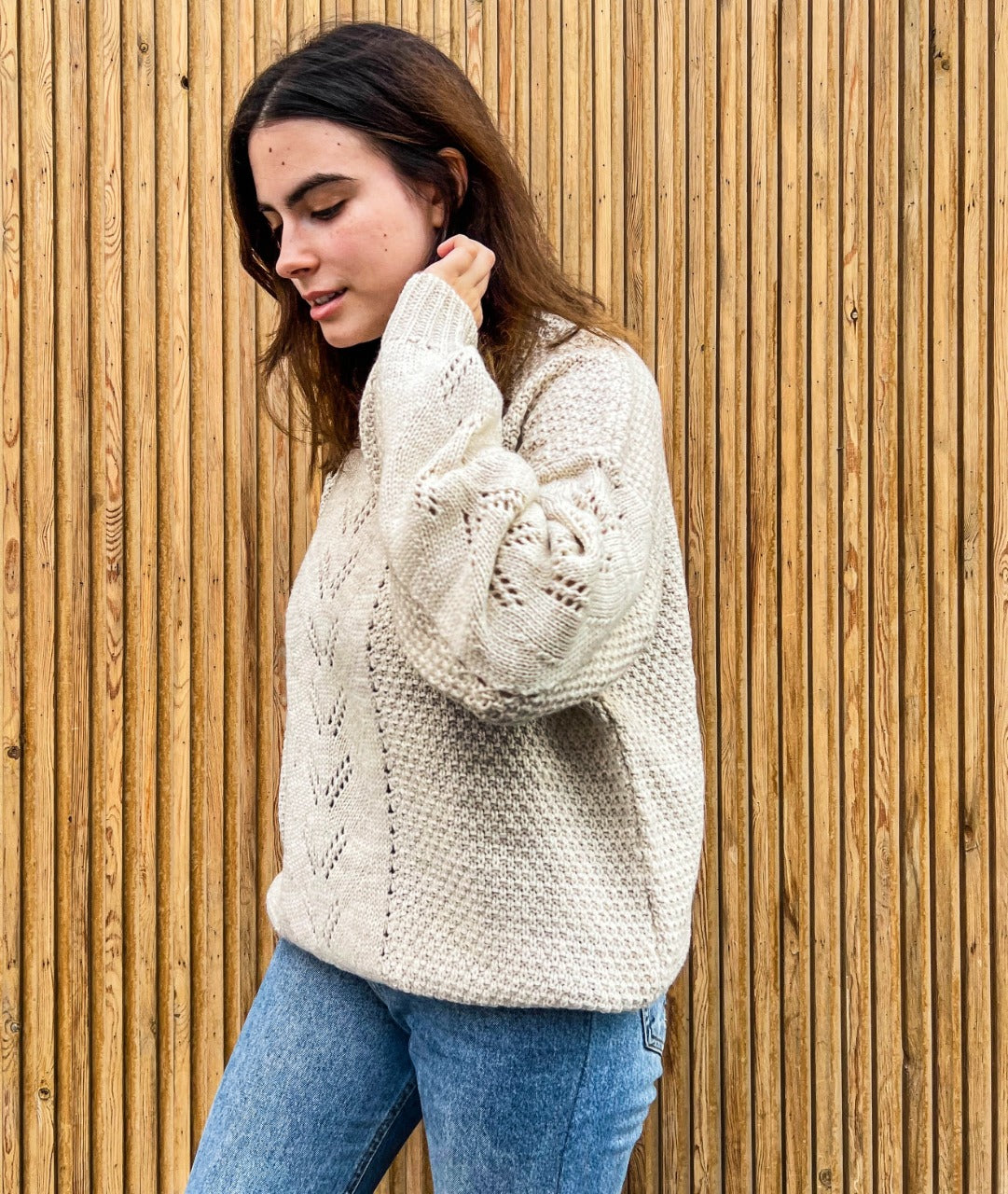 Jersey Punto Pointelle Beige