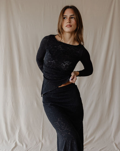Top de Encaje Moonlight Negro