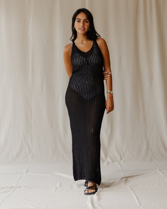 Robe en tricot noir Haven