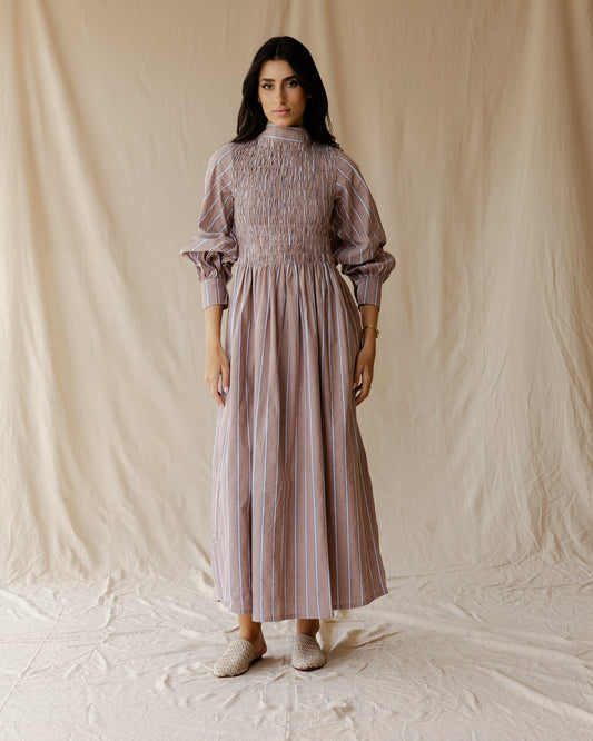 Ganni Brown Stripe Dress
